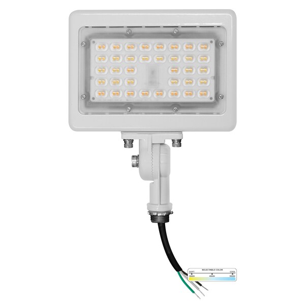 Nuwatt 15W White LED Flood Light 3000K/4000K/5000K 3CCT IP65 Outdoor Waterproof Lighting, Knuckle Mount NW-SFL-30W-3CT-KN-WH - main